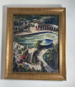 Vintage Original Oil Painting -Ocean Beach Seascape -Signed 1950's - Picture 1 of 20