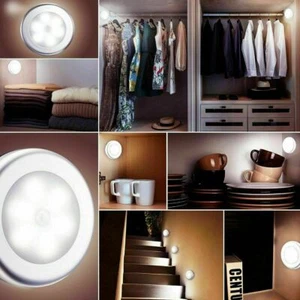 1Pc 6LED Motion Sensor Lights PIR Wireless Night Light Cabinet Stair Lamp DIY UK - Picture 1 of 10
