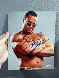 Dwayne Johnson The Rock Autograph with Inscription " Rich "Jsa Loa 8x10 Wwe Wwf - Picture 1 of 1