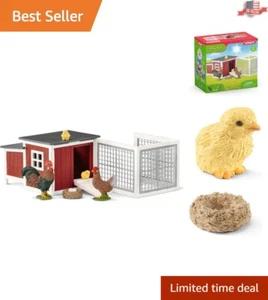 8-Piece Chicken Coop Playset - Realistic Farm Animal Gifts for Kids Ages 3+ - Picture 1 of 10