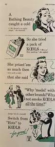 1942 Kool Cigarettes Cold Penguin War Bonds Soothing Union Made Vintage Print Ad - Picture 1 of 1