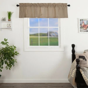 SAWYER MILL CHARCOAL TICKING STRIPE VALANCE Farmhouse CURTAIN 16x60 VHC Brands - Picture 1 of 2