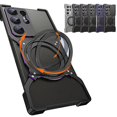 Funda protectora ultra metálica con soporte de anillo Mag Safe para Samsung Galaxy S25 S24 S23 Foto 1 de 4