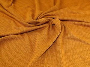 John Louden Quilted Textured Stretch Knit Fabric Ochre - per metre - Picture 1 of 6