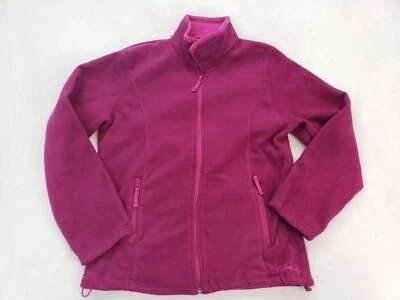 Cabelas Fleece Women Sz M Hunting Outdoor Hiking full Zip Up Pink Pockets - Image 1 of 4