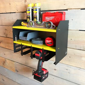 Dewalt Yellow Drill Impact Driver Tool Shelving Storage Workshop Organiser Tool - Picture 1 of 8