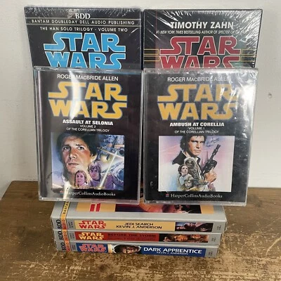 Star Wars Audiobook Cassette Book Bundle Vintage Hut Dark Jedi  - Image 1 of 4