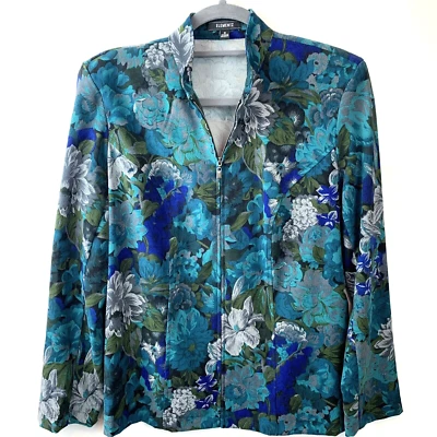 Elementz Womans Full Zip Long Sleeve Lightweight Jacket Top Size Medium Multi - Image 1 of 4