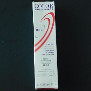 Ion Permanent Creme Hair Color 4R-4.6 Medium Red Brown Shine 305105 NEW NIB
