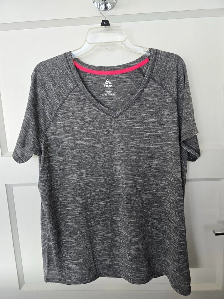 RBX Women’s Gray W/Pink Athletic Activewear Performance Top 1x - Image 1 of 4