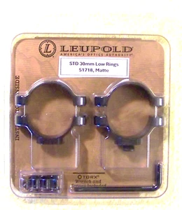 NEW: Leupold STD Low 30mm Scope Rings, Matte Finish, 51718 - Picture 1 of 2