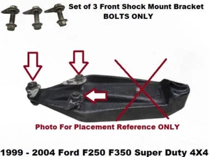 99 to 04 F350 4x4 Axle Leaf Spring Upper Shock Mount Bracket 3 Bolts Hardware - Picture 1 of 8