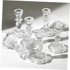 4" Tall Glass Candlestick Holder Set Of 6 Clear Crystal Glass Candle Holders