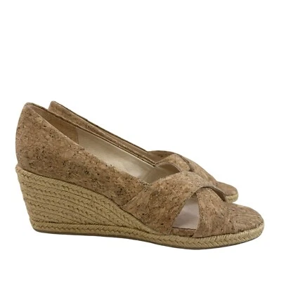 Jack Rogers Palmer Alpargata Puntera Abierta Entrecruzada Corcho Cuña Talla 8M Foto 1 de 4