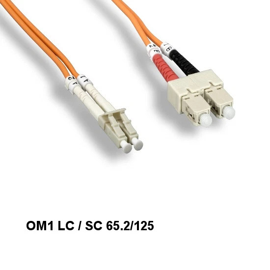 LOT10 Kentek 3m OM1 LC to SC Multi-Mode Fiber Optic Cable 62.5/125 Duplex UPC - Image 1 of 1