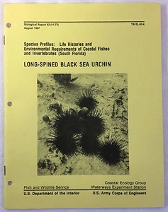 1987 Fish & Wildlife Service Biological Report 82  LONG SPINED BLACK SEA URCHIN - Picture 1 of 1