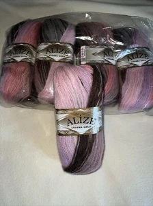 Alize Angora Gold Pink 5skein Lot Same Color Wool Angora 500g Variegated - Picture 1 of 8
