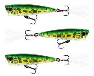 NIB 3 YO-ZURI 3DB Prism Popper Floating R1101-PF 3" 3/8oz Prism Frog Lures - Picture 1 of 2