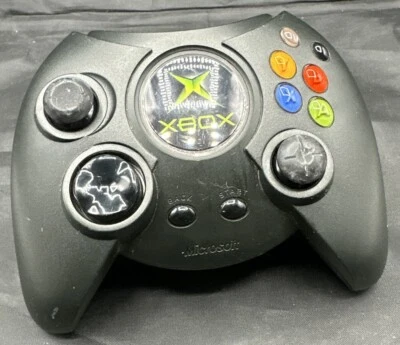 Original Microsoft Xbox - Black Fat Duke Controller - OEM -b7 - Image 1 of 4