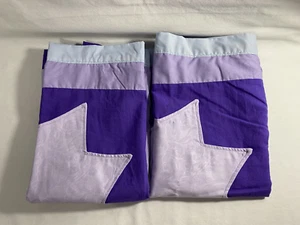 Two Handmade Pillow Shams Multi Purple & Blue With Star - Picture 1 of 8