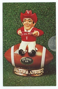 Nebraska Cornhusker Footabll Ezra Brooks Bourbon Whiskey Decanter Postcard - Picture 1 of 2