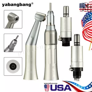Dental Low Speed Handpiece Kits Contra Angle Straight Air Motor 2/4Hole External - Picture 1 of 9