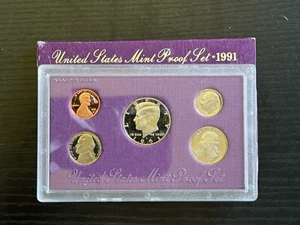 1991-S Proof USA Coin Set w/Envelope & COA - 1c, 5c, 10c, 25c, 50c - ME1401 - Picture 1 of 4