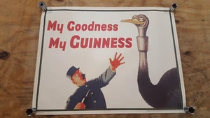 Vintage Guinness My Goodness My Guinness Ostrich Beer Bar Poster 2005 - Picture 1 of 1