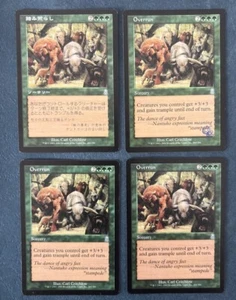 MTG 4X ODYSSEY OVERRUN JAPANESE + ENGLISH MAGIC THE GATHERING GREEN SORCERY - Picture 1 of 6