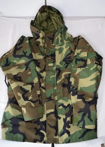Woodland Camo Goretex Parka Jacket Men’s Large Regular Cold Weather ECWCS EUC - Picture 1 of 11