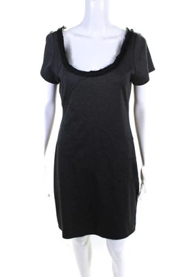 Vestido lápiz gris Z Spoke Zac Posen para mujer manga corta cuello redondo talla 10 LL19 Foto 1 de 4