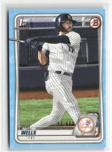 2020 Bowman Draft #BD-56 Austin Wells Sky Blue #/499 RC ☘️136 - Picture 1 of 2
