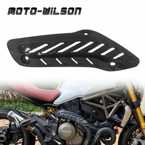 For Ducati Monster 1200/S 821 2014-2017 Exhaust Pipes Cover 100% Carbon Fiber-G - Picture 1 of 13