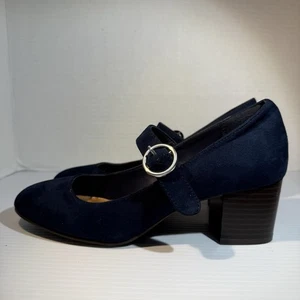 Style & Co Macys JURNAE Navy Faux Suede Mary Jane Pumps Heels Women’s Size 6.5M - Picture 1 of 13