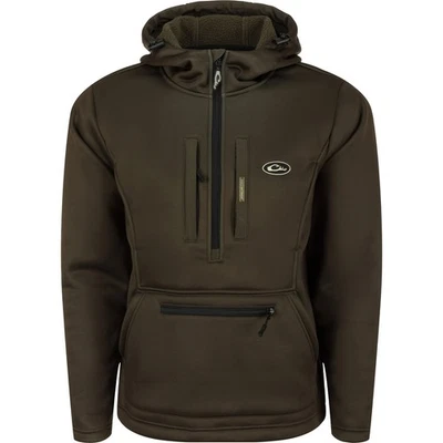 DRAKE Men's Ultimate Wader Quarter Zip Green Timber Hoodie (DW7420-GTB) - Image 1 of 4