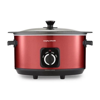 Morphy Richards 6.5L Slow Cooker, Accents Sear and Stew  Metallic Red 461026 - Image 1 of 4