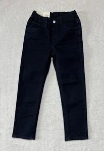 Uniqlo Jeans Boy’s Small Denim Pull On Pants Elastic Waist Dark Blue NWT - Picture 1 of 5