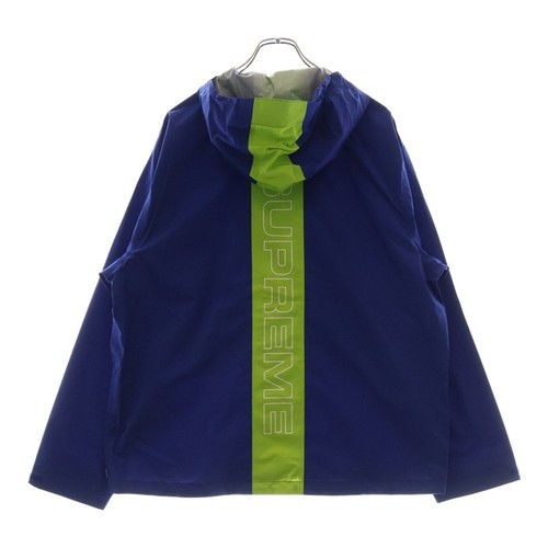 SUPREME 18SS Giacca con cuciture nastrate logo posteriore nylon parka montagna blu usato2a4