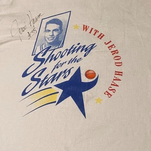 Vintage Kansas Jayhawks KU Champ Basketball Shirt Jerod Haase Autogramm 2 Seitenfehler - Bild 1 von 7