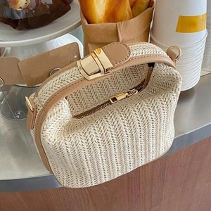 Kleine Stroh Handtasche trendige Umhängetasche gewebt Eimer Umhängetasche Tote - Bild 1 von 23