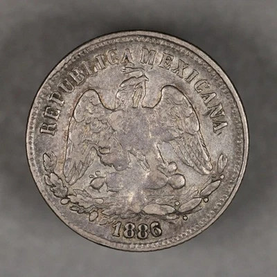 25 centavos de plata Go R México 1886 Foto 1 de 2