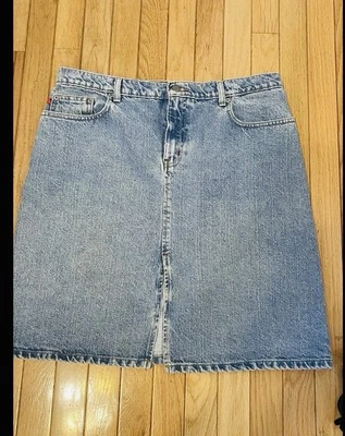 EXC Vintage Años 90 Polo Ralph Lauren Polo Jeans Co Denim Jean Línea A Falda Talla 12 Foto 1 de 4