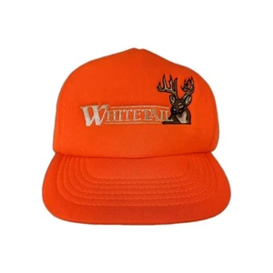 Vintage Whitetail Blaze Orange Jagd Schaumstoff Snapback Trucker Mütze Kappe USA - Bild 1 von 7