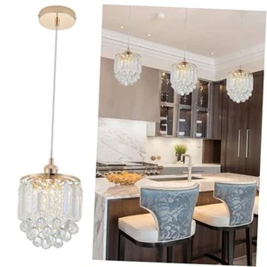 1 Pack Kitchen Island Crystal Pendant Light,Rose Gold Crystal Chandelier - Picture 1 of 7