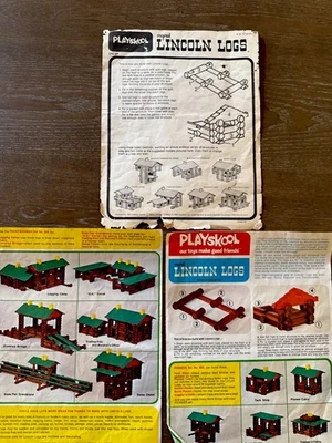 Lote de hojas de publicidad de instrucciones modelo 857 de troncos Playskool Lincoln 1974 de 3 quilates Foto 1 de 2