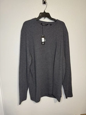 New Travis Mathew Cloud Waffle Crew Charcoal Gray XXL 1MW447 Modal Long Sleeve  - Image 1 of 4