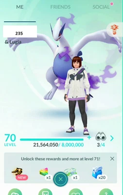 Pokémon Acc Go Lv70- No Team - 10.7M Stardust - 2 Legendary - 223 Shiny - Image 1 of 4