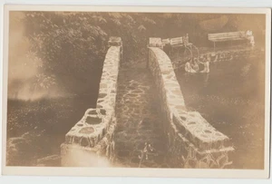 RPPC Puerto Rico Vieques STEINFUSSGÄNGERBRÜCKE & HEISSE QUELLENBADENDE 1926-40er Postkarte - Bild 1 von 2