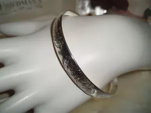 Elegant 925 Pretty Cuff Bangle Silver Bracelet - Picture 1 of 9