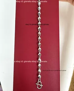 Reines Platin 950 glänzend 3,9 mm Laser Perlen Kette Damen Armband 6,7 Zoll 5,1-5,3 g - Bild 1 von 4